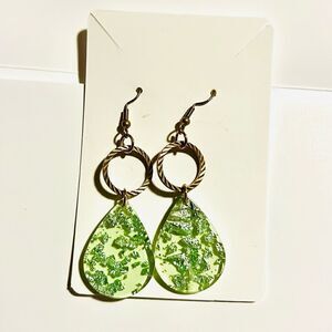 Green Teadrop Earrings